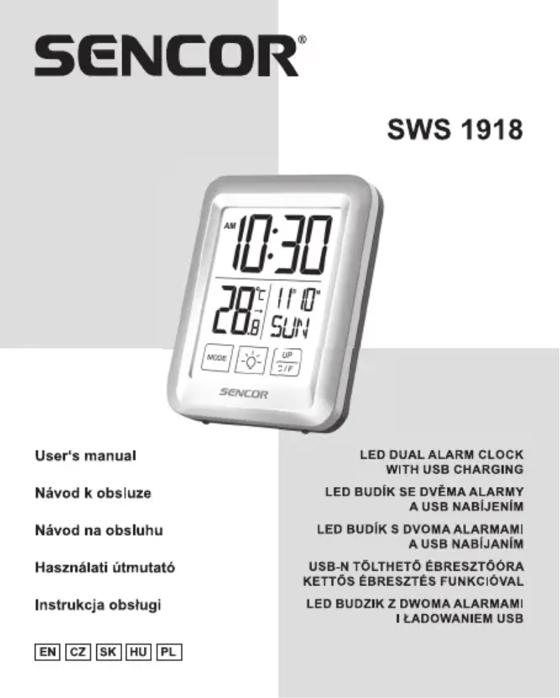Page n°1 - Manuel utilisateur Sencor SWS 1918