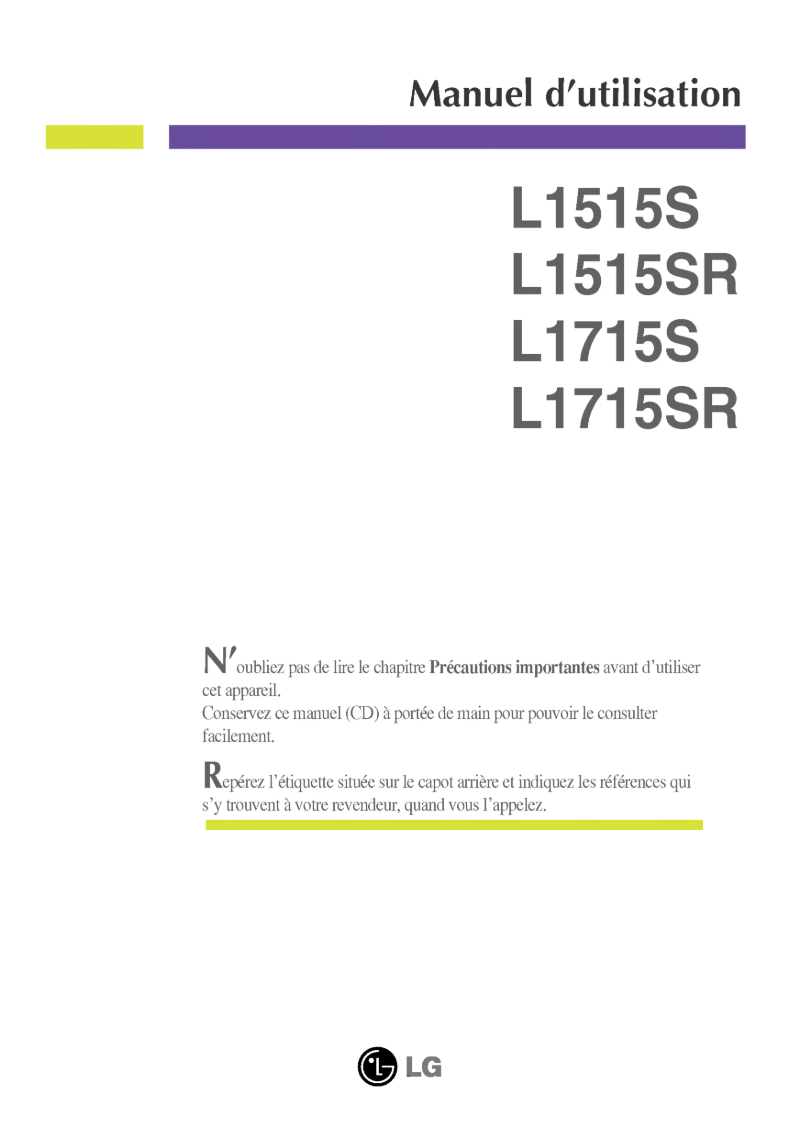 Page n°1 - Manuel utilisateur LG L1715S