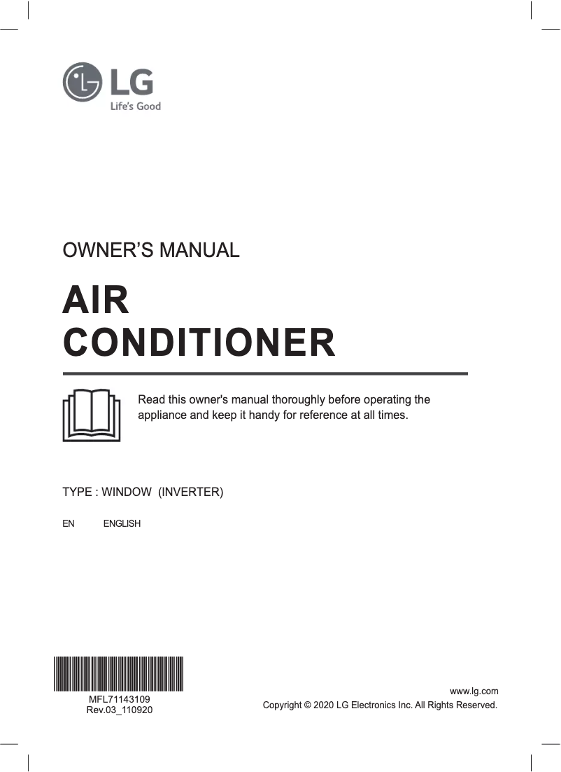 Page 1 de la notice Manuel utilisateur LG JW-Q09WUZA