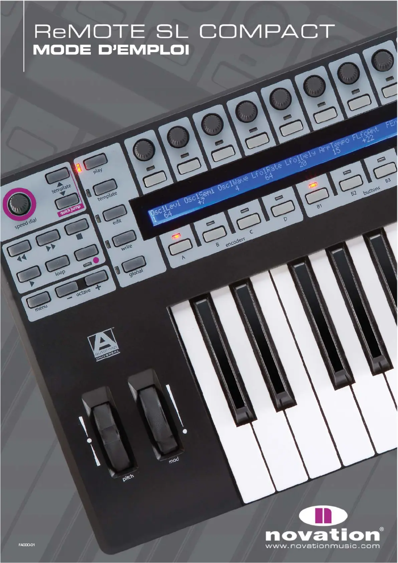 Page 1 de la notice Manuel utilisateur Novation ReMOTE 49 SL Compact