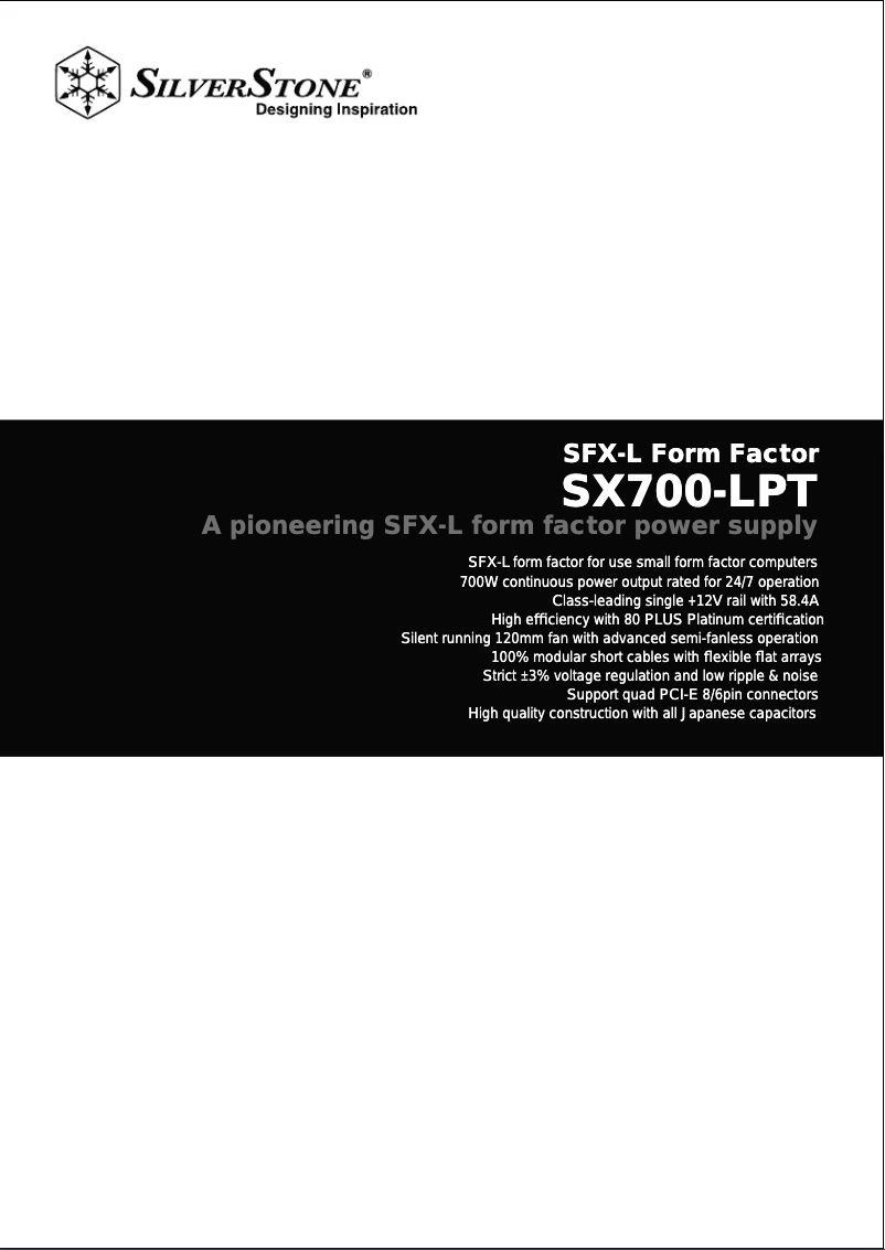 Page n°1 - Manuel utilisateur Silverstone SX700-LPT