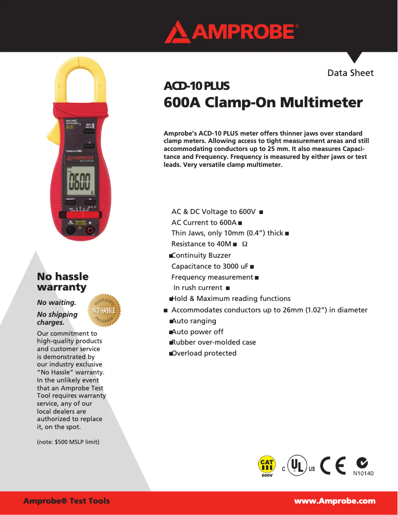Image de la première page du manuel de l'appareil ACD-10 TRMS-PLUS