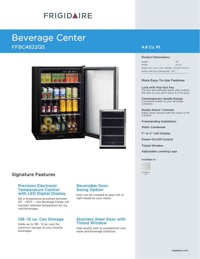 Image de la première page du manuel de l'appareil FFBC4622QS