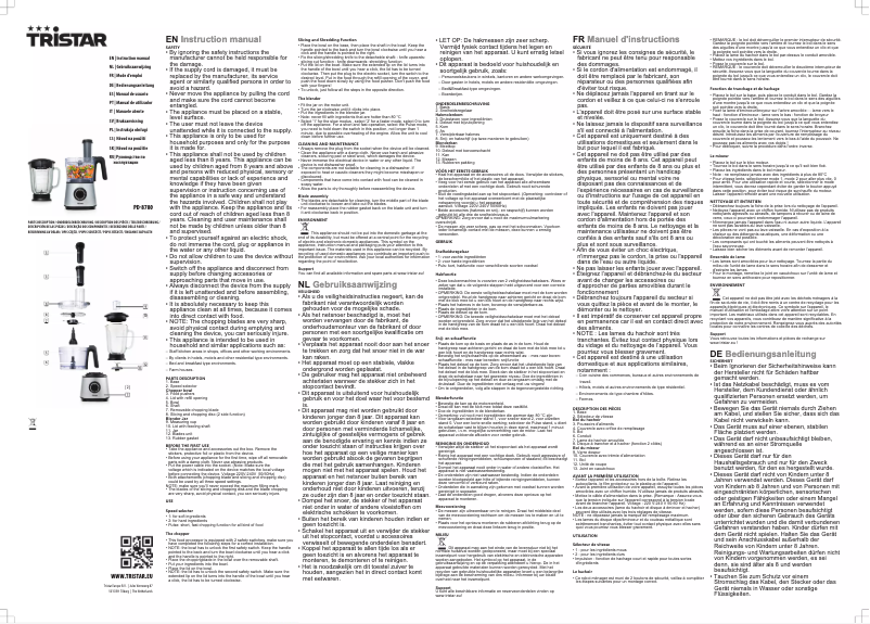 Página 1 del manual Manual de usuario TriStar PD-8780