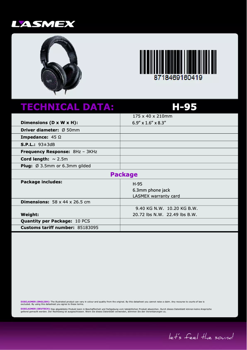 Image de la première page du manuel de l'appareil H-95