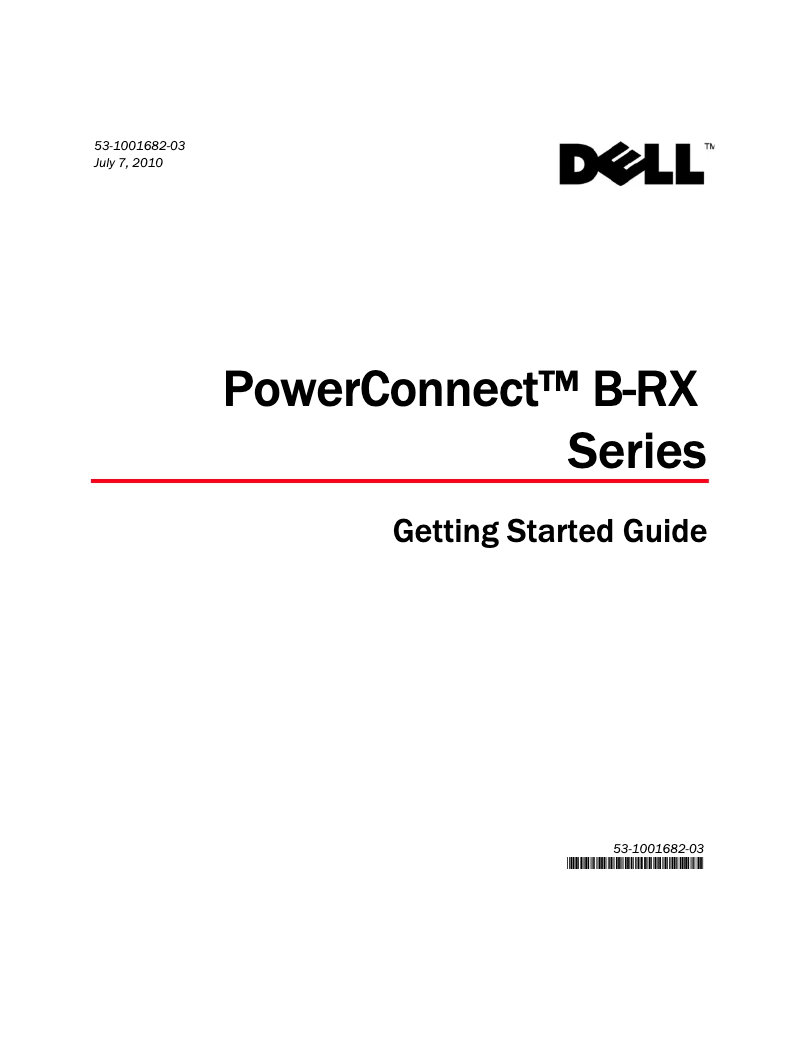 Page 1 de la notice Guide d'installation Dell PowerConnect B-RX
