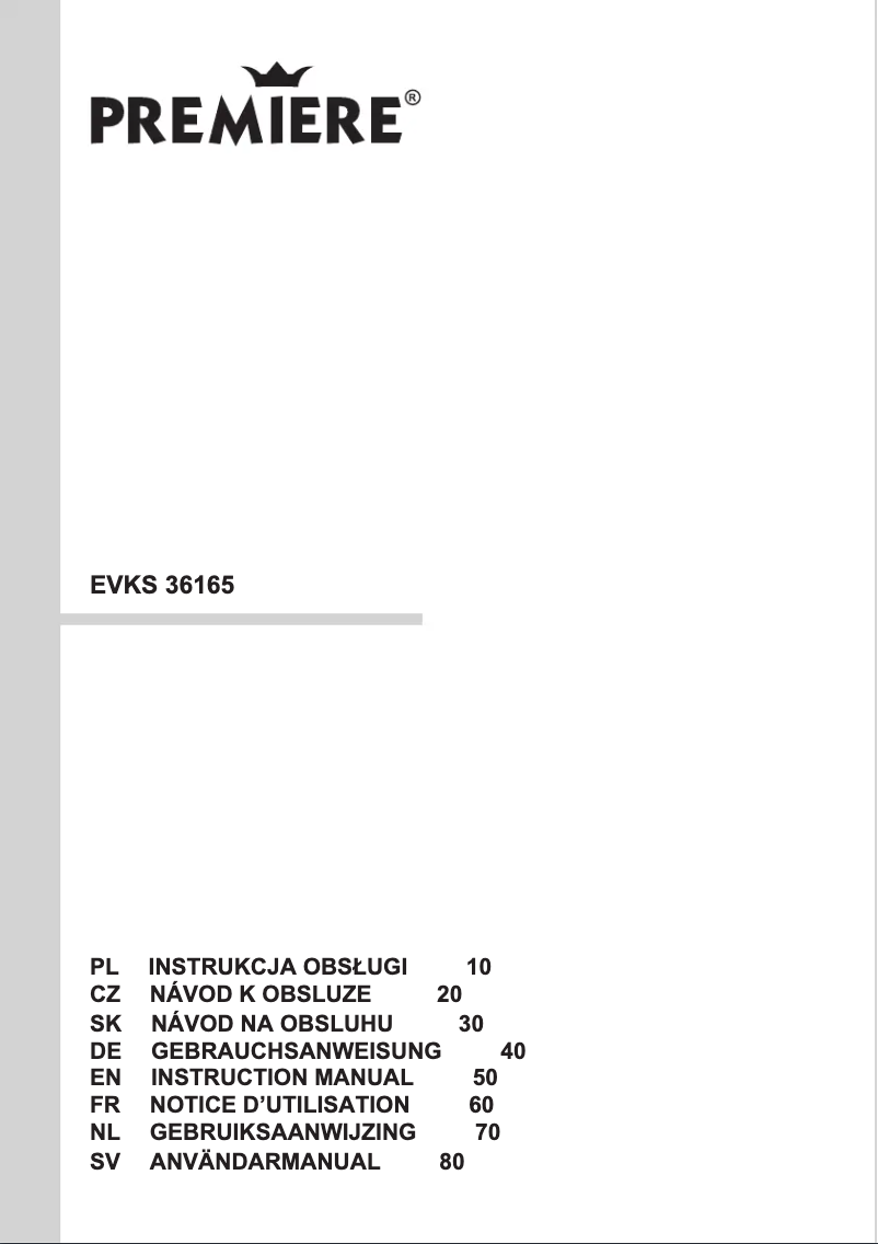 Image de la première page du manuel de l'appareil EVKS 36165