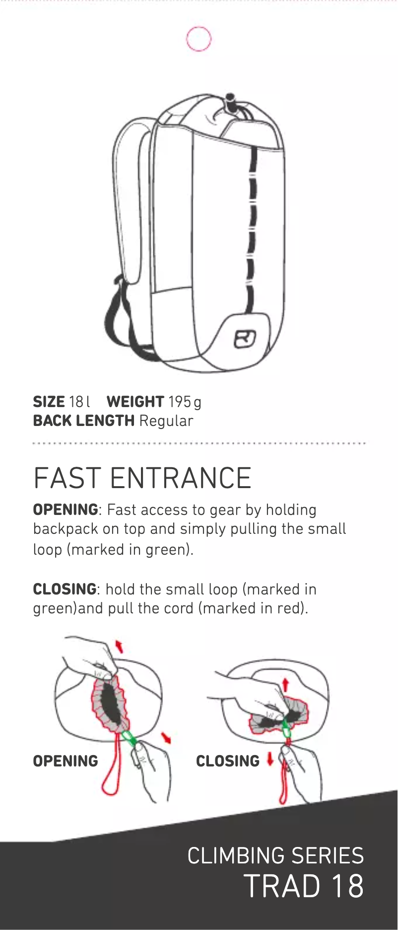Page n°1 - Manuel utilisateur Ortovox Trad 18