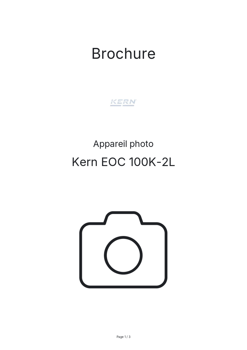 Image de la première page du manuel de l'appareil EOC 100K-2L