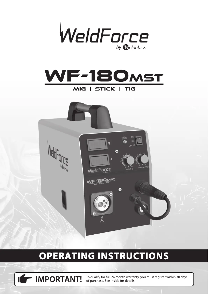 Image de la première page du manuel de l'appareil Weldforce 180MST