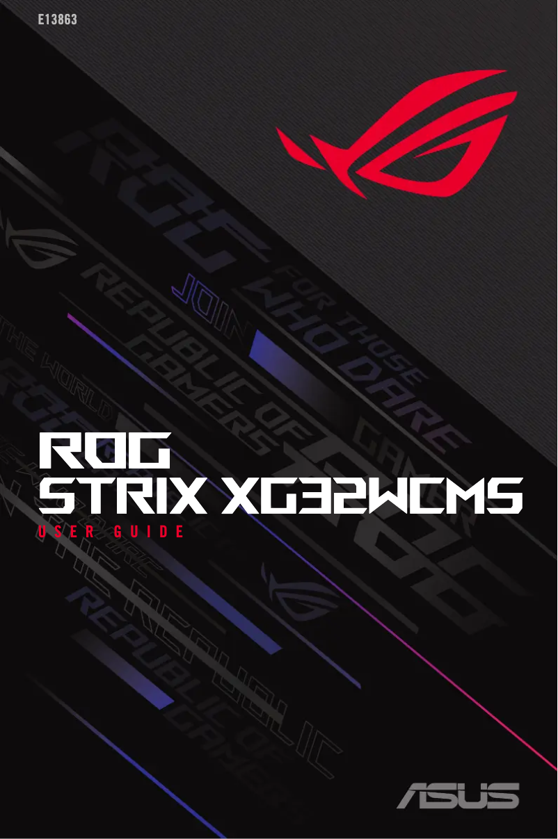 Image de la première page du manuel de l'appareil ROG Strix XG32WCMS