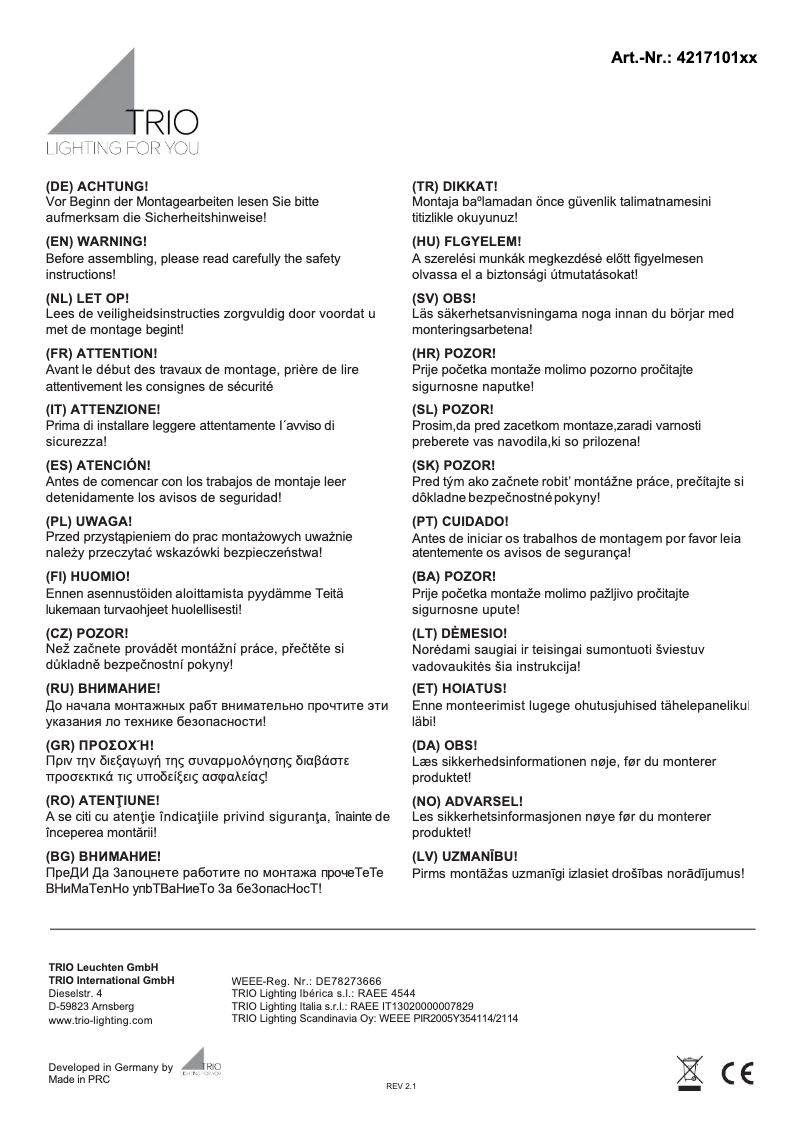 Image de la première page du manuel de l'appareil Oakland 421710142