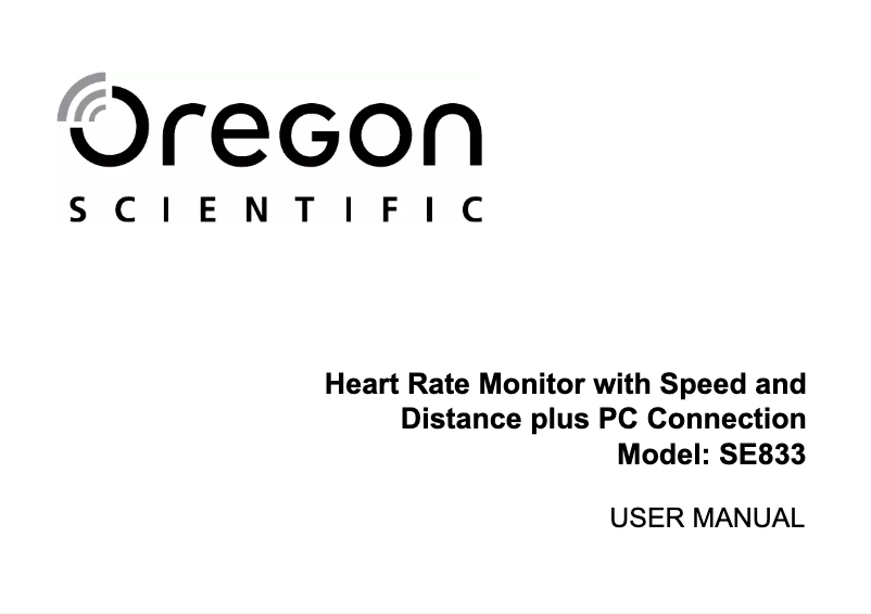 Image de la première page du manuel de l'appareil SE833