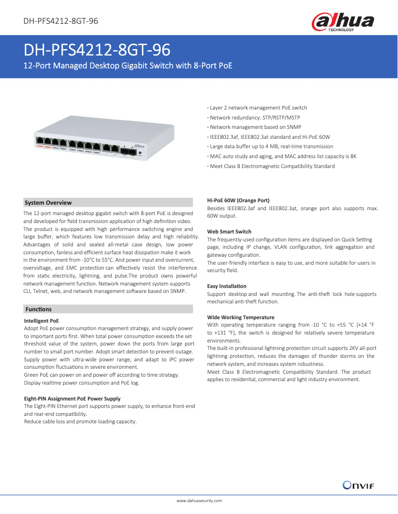 Image de la première page du manuel de l'appareil PFS4212-8GT-96