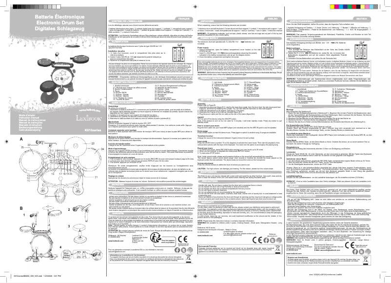 Page 1 de la notice Manuel utilisateur Lexibook K610
