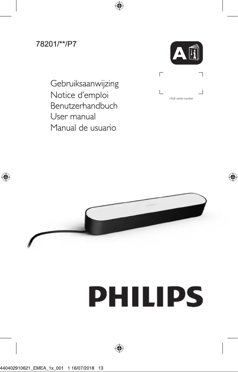 Page 1 de la notice Manuel utilisateur Philips Hue Play White & Color