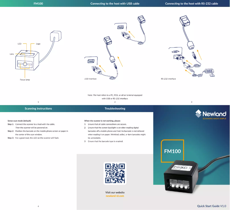 Página 1 del manual Guía de inicio rápido Newland FM100