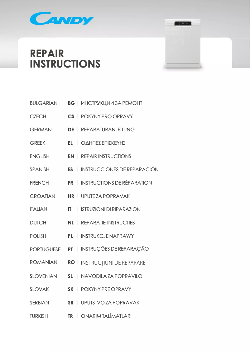 Page n°1 - Manuel utilisateur Candy CDPN 1D640PW-08