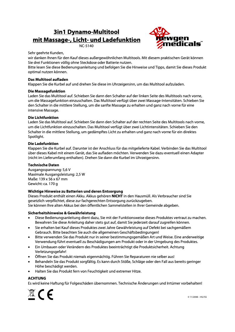 Image de la première page du manuel de l'appareil NC-5140