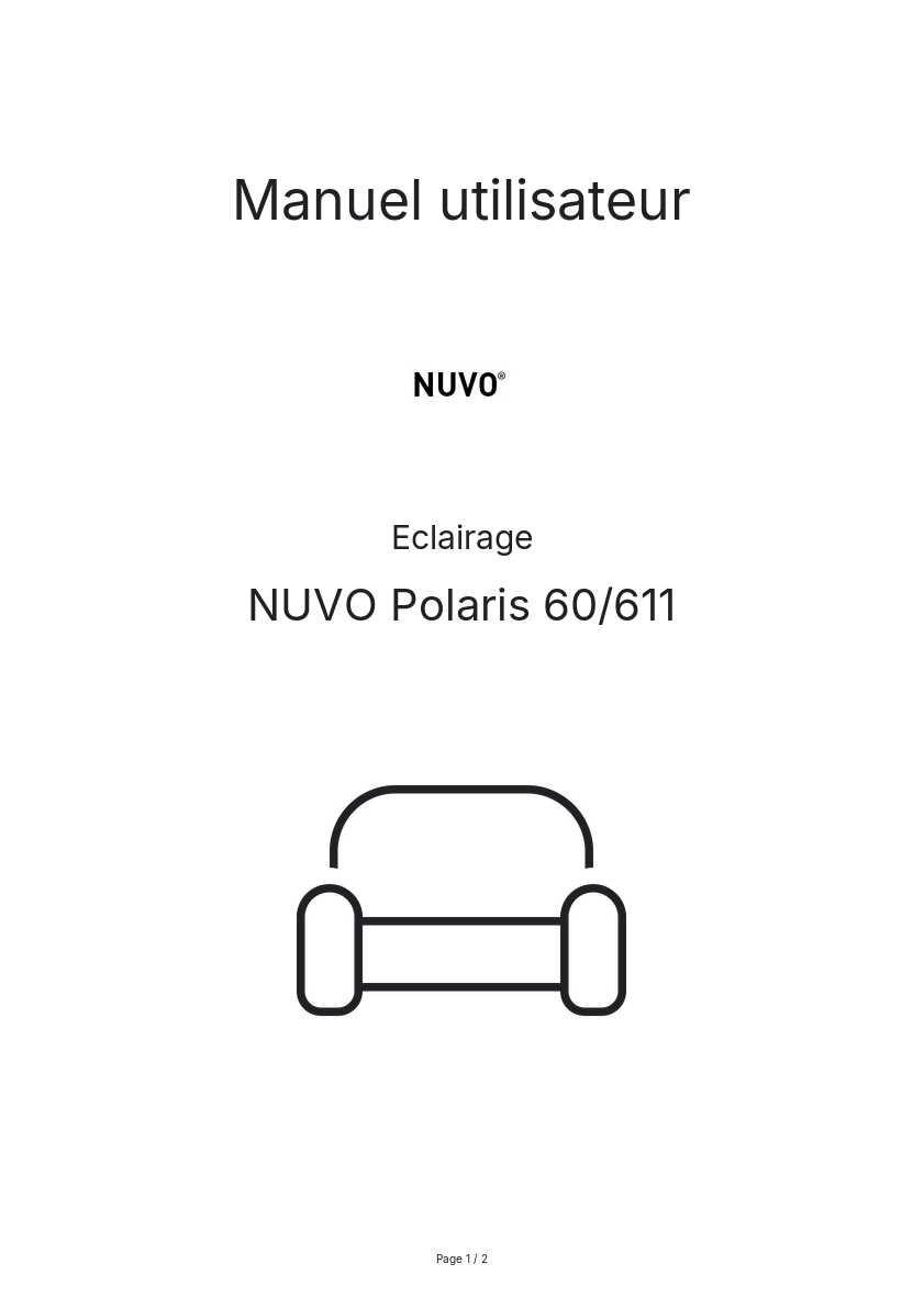 Page n°1 - Manuel utilisateur NUVO Polaris 60/611