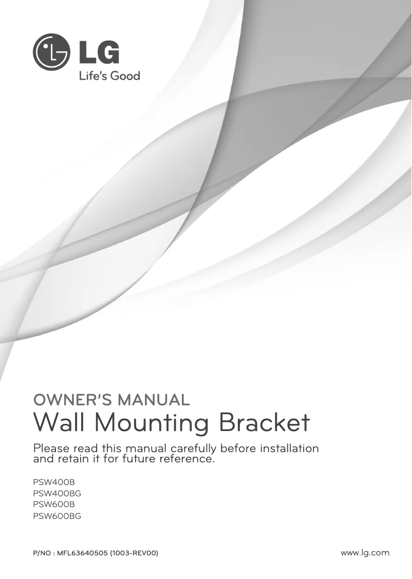 Page 1 de la notice Manuel utilisateur LG PSW400B