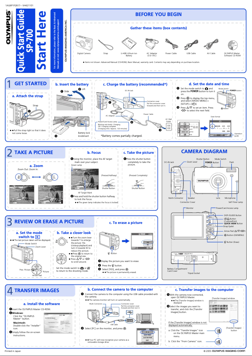 Imagen de la primera página del manual del dispositivo SP700