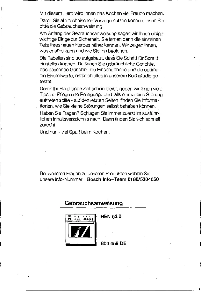 Page 1 de la notice Manuel utilisateur Bosch HEN5350