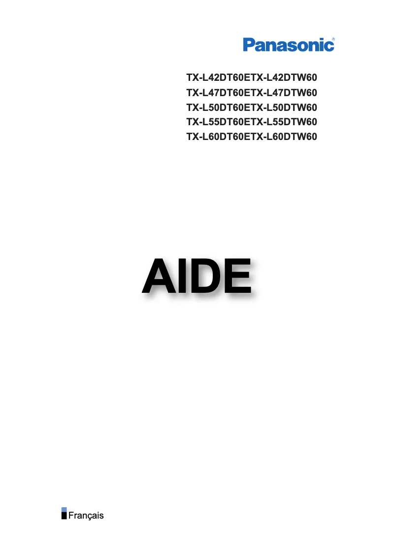 Page 1 de la notice Manuel utilisateur Panasonic TX-L42DT60