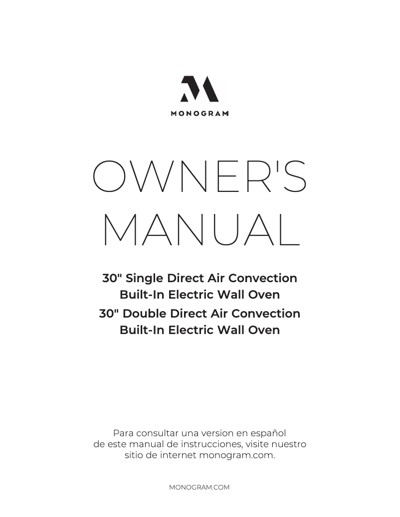 Page 1 de la notice Manuel utilisateur Monogram ZTD90DSSN