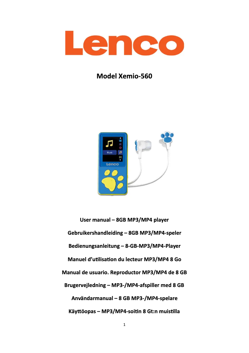 Page n°1 - Manuel utilisateur Lenco Xemio-560
