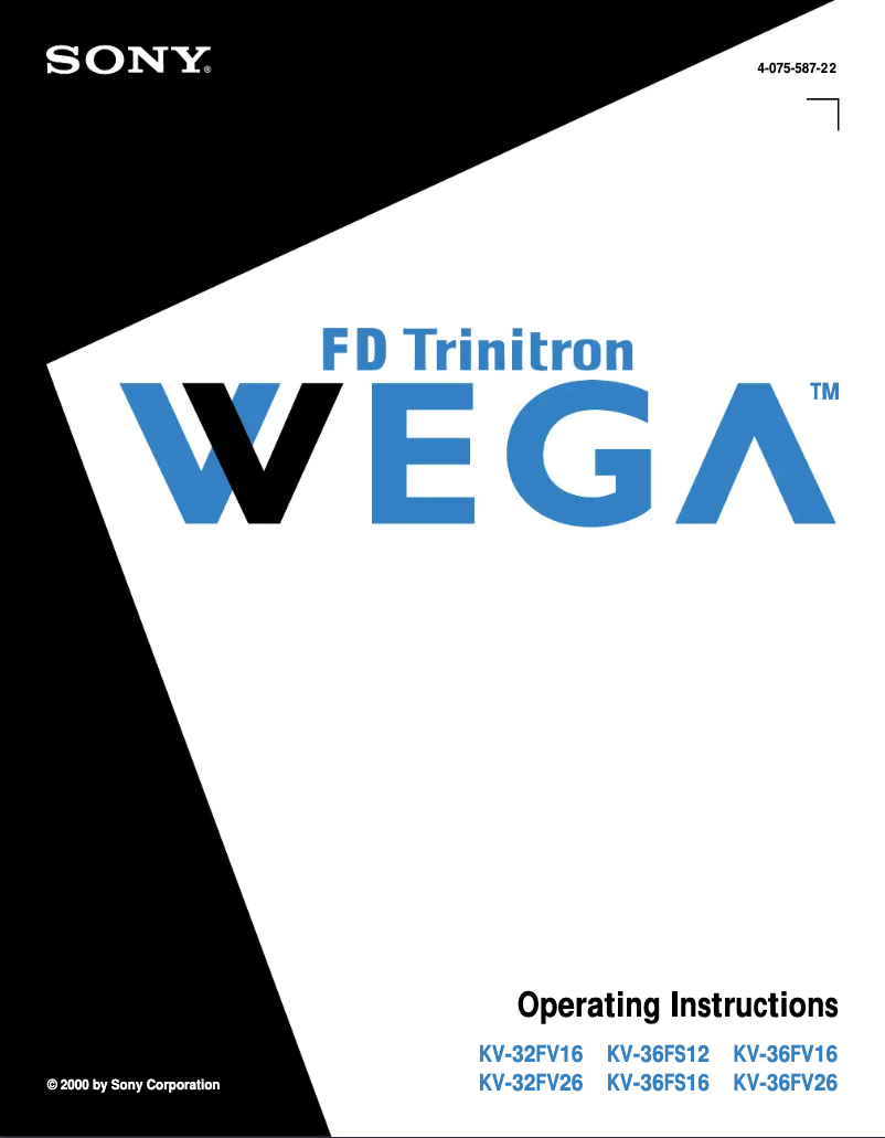 Page 1 de la notice Manuel utilisateur Sony KV-36FS16
