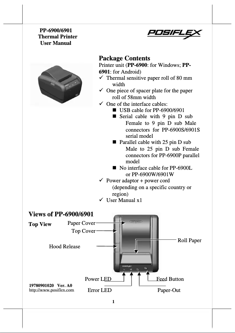 Image de la première page du manuel de l'appareil PP-6900