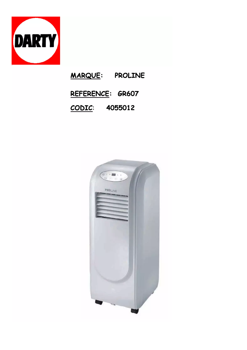 Página 1 del manual Manual de usuario Proline GR607