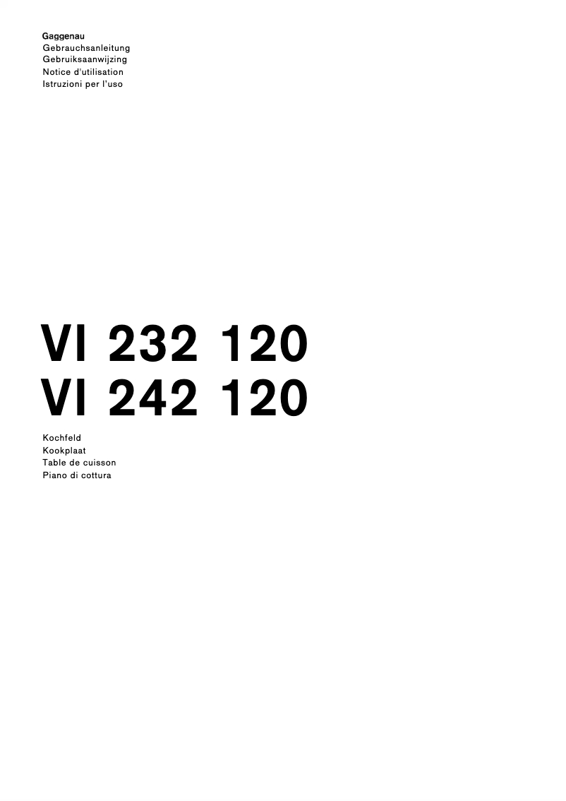 First page image of the manual for VI242120