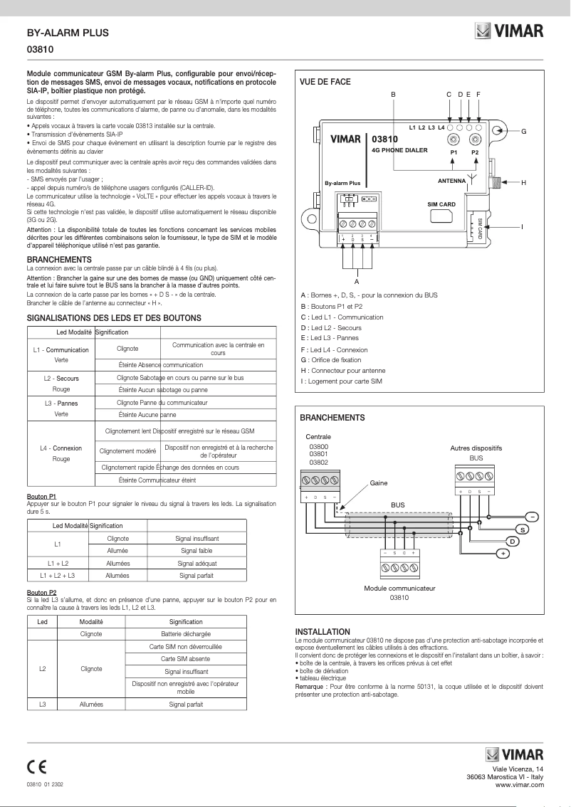 Page n°1 - Manuel utilisateur Vimar 03810
