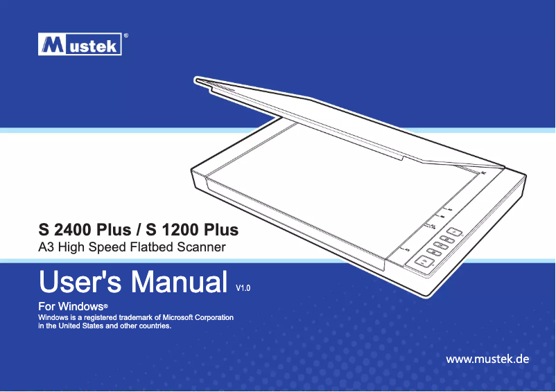 Página 1 del manual Manual de usuario Mustek S 2400 Plus