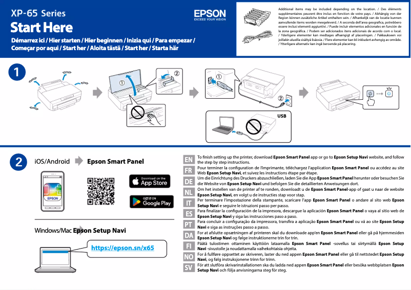 Imagen de la primera página del manual del dispositivo Expression Photo XP-65