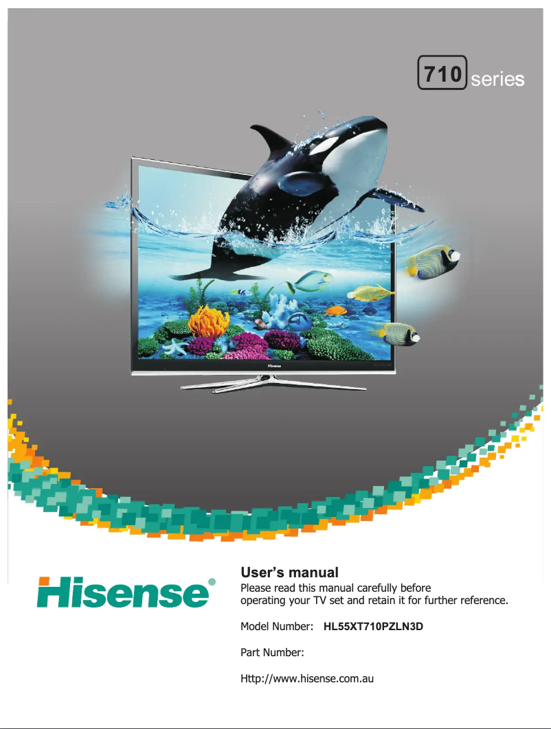 Page 1 de la notice Manuel utilisateur Hisense HL55XT710PZLN3D