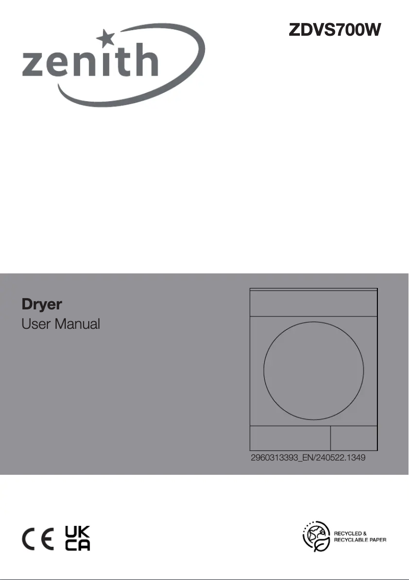 Page n°1 - Manuel utilisateur Zenith ZDVS700W
