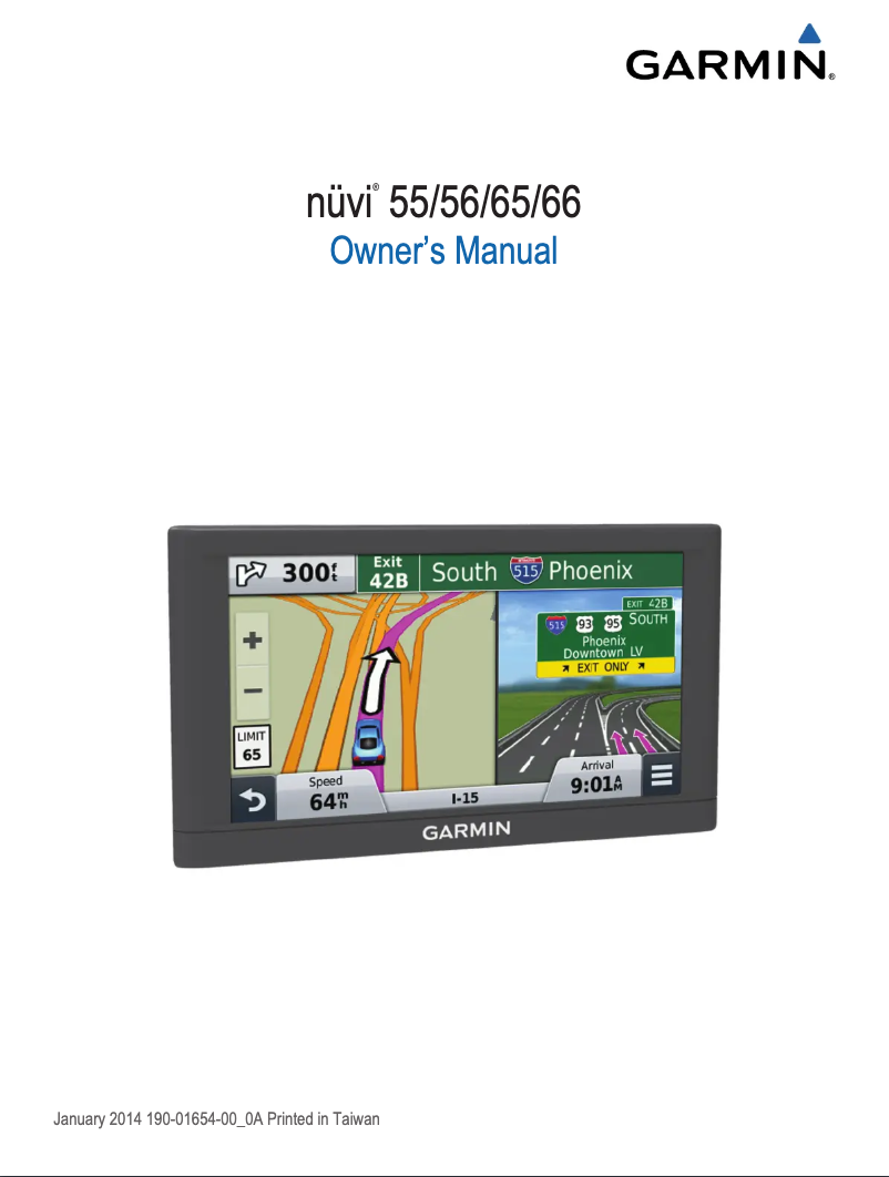 Page n°1 - Manuel utilisateur Garmin nuvi 55TV