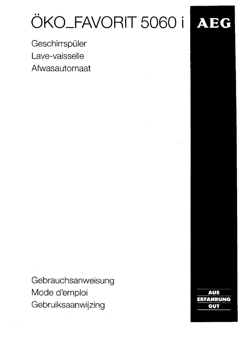 Page n°1 - Manuel utilisateur AEG-Electrolux OKO Favorit 5060i