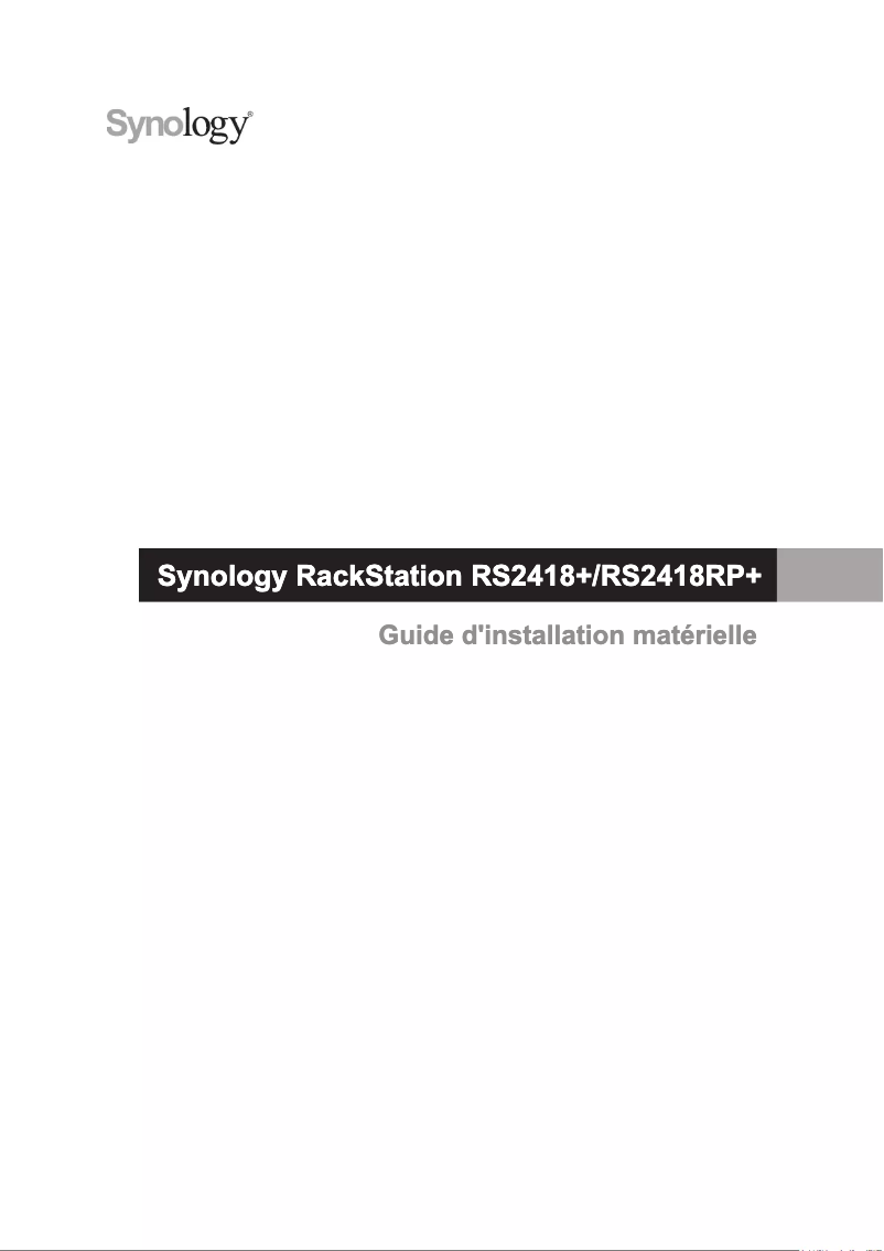 Image de la première page du manuel de l'appareil RackStation RS2418+