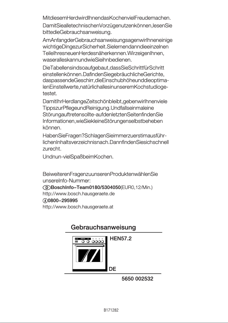 Page 1 de la notice Manuel utilisateur Bosch HEN5752