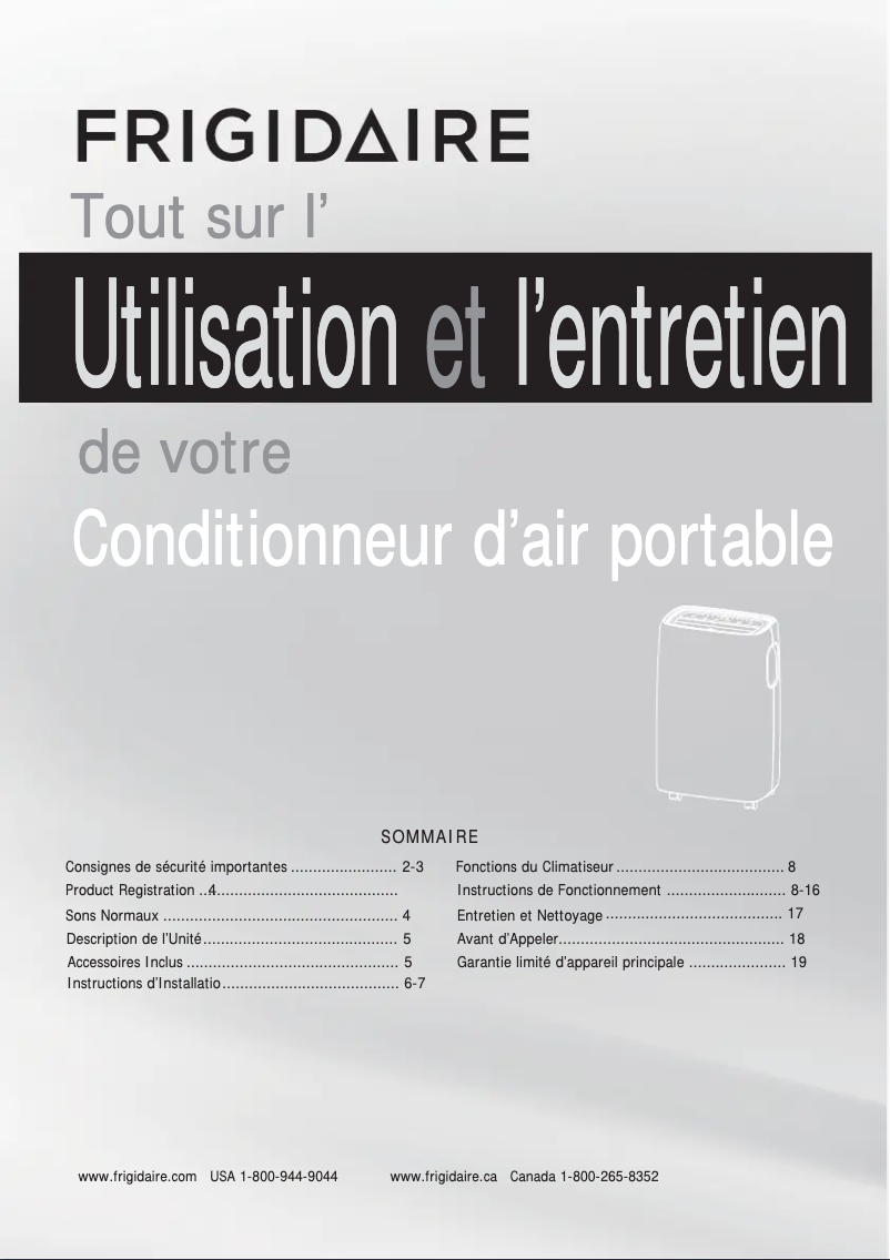 Image de la première page du manuel de l'appareil FFPA1022T1