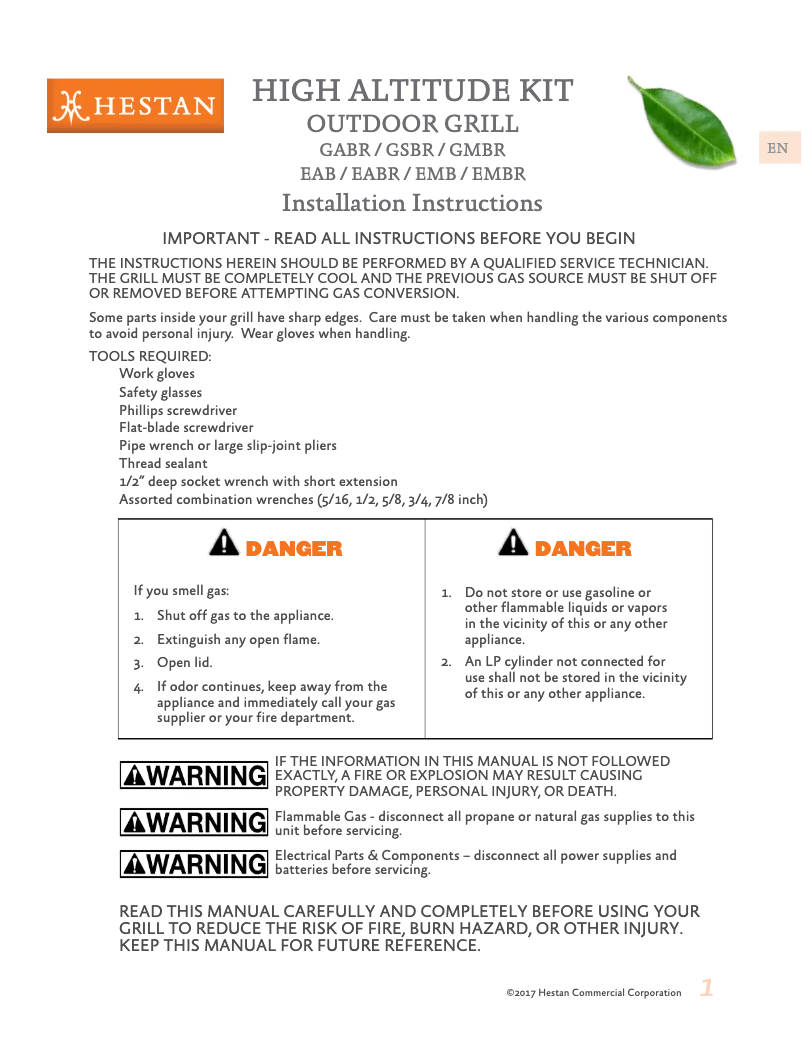 Image de la première page du manuel de l'appareil GMBR42-NG-BK