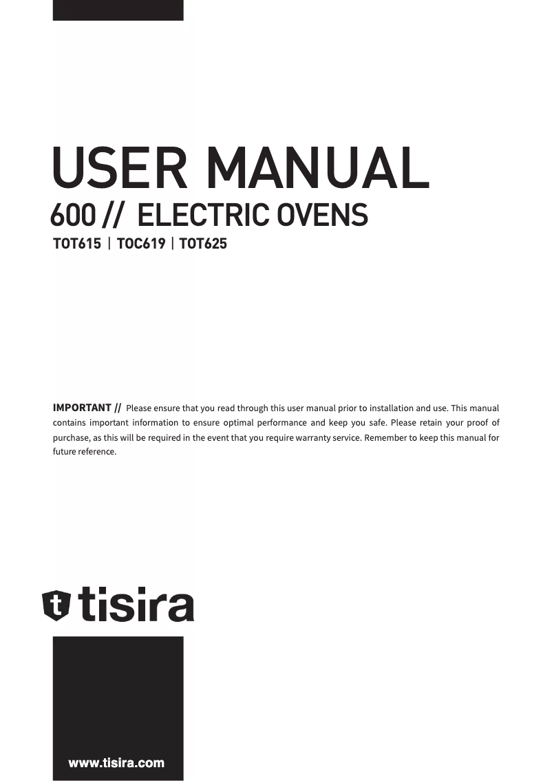 Page 1 de la notice Manuel utilisateur Tisira TOT625