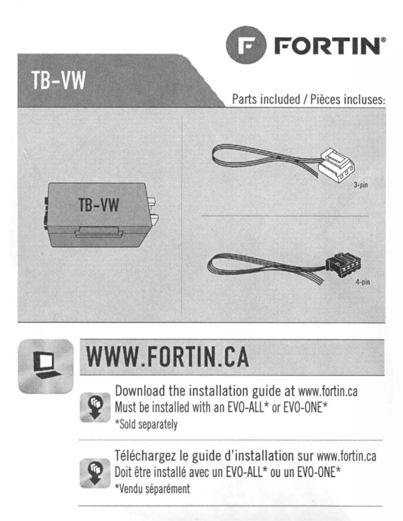 Page 1 de la notice Manuel utilisateur Fortin TB-VW