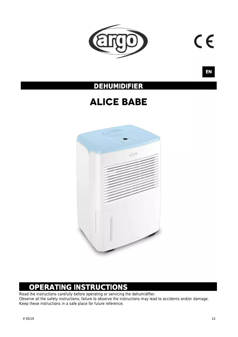 Page 1 de la notice Manuel utilisateur ARGO Alice Babe