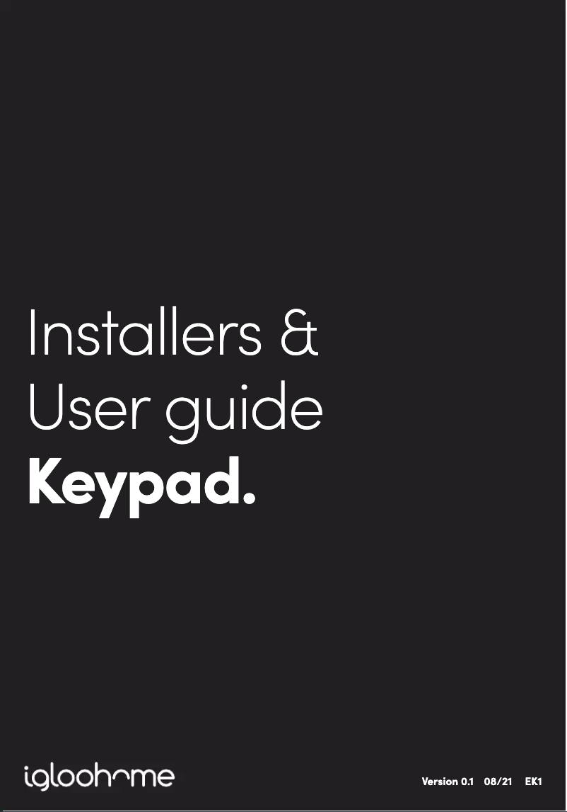 Page n°1 - Manuel utilisateur igloohome Keypad