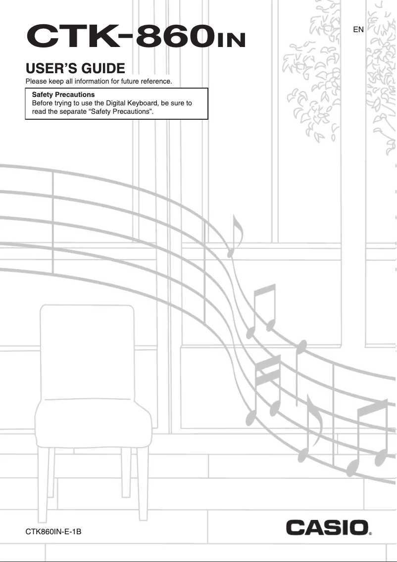 Page 1 de la notice Manuel utilisateur Casio CTK-860IN